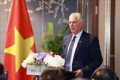 古共中央第一书记、古巴国家主席迪亚斯-卡内尔。图自越通社