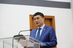 越南国会副主席武鸿青发言。图自越通社