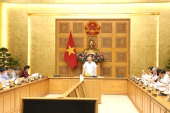 政府常务副总理阮和平发言。图自越通社