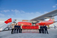 越捷航空迎来新宽体客机 机队规模增至121架。越捷供图