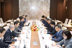 会见现场。图自越通社