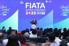 范明政总理在会议上发言。图自越通社