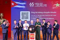主题为“越南-古巴情谊65周年”的“支持古巴人民行动”启动仪式。图自越通社