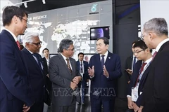 越南国会主席陈青敏同马来西亚国家石油公司领导交流。图自越通社