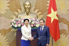 越南国会主席陈青敏会见日越友好议员联盟主席小渕优子。图自越通社