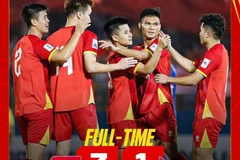 越南国家队以3比1战胜尼泊尔队。图自越通社