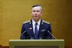 国家审计署审计长吴文俊在国会第十次会议上作了2021-2026任期工作报告。图自越通社
