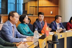 国会副主席阮氏清与比利时联邦参议院第一副议长安德里斯·格雷弗罗伊举行了会谈。图自人民代表报