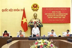 国会主席陈青敏在会议上发言。图自越通社