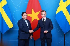越南政府总理范明政与瑞典首相乌尔夫·克里斯特松。图自越通社