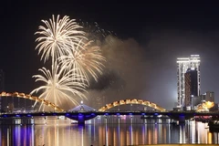 越南岘港国际烟花节(DIFF)2025决赛现场。图自越通社