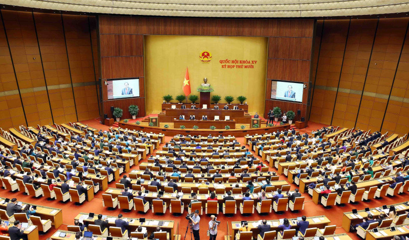 资料图：越南第十五届国会第十次会议。图自越通社