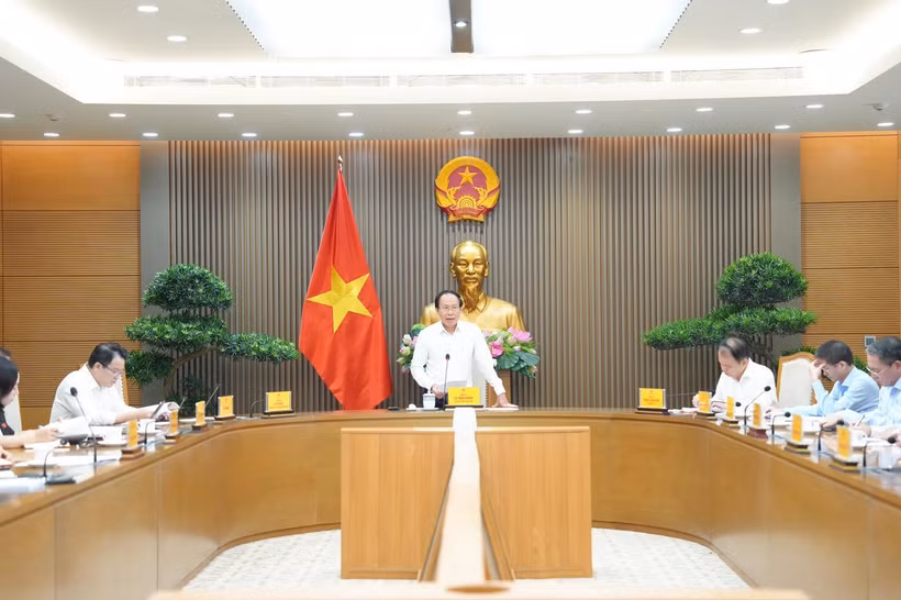 越南政府副总理黎进朱主持召开多次关于规范性法律文件核查情况的会议。越南司法部供图