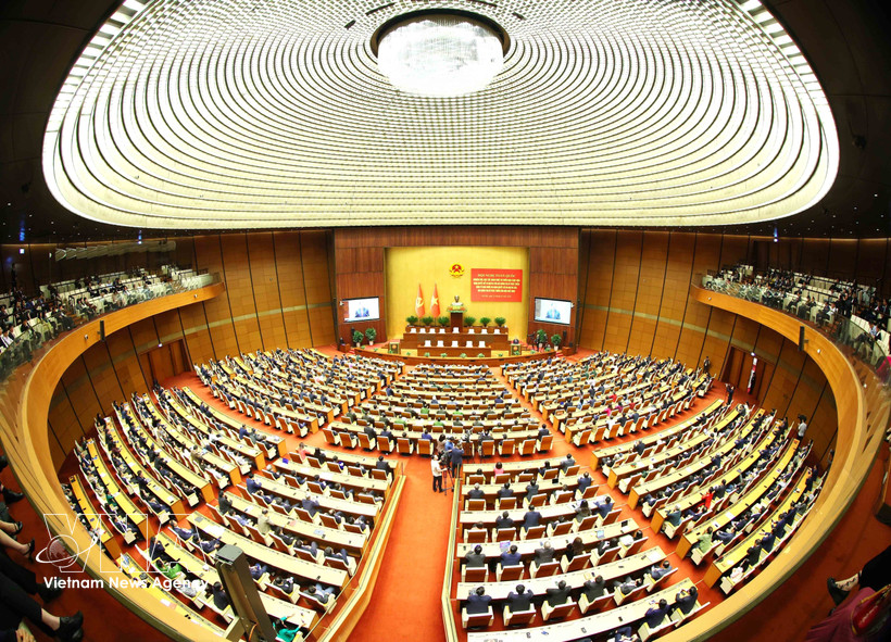 贯彻落实第79-NQ/TW号和第80-NQ/TW号决议全国会议。图自越通社