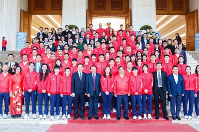 越南体育代表团出征第33届东运会。图自VOV