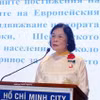 胡志明市越南与保加利亚友好协会主席黄泰兰发表讲话。图自越通社