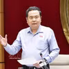 越南国会主席陈青敏在会上发言。图自越通社