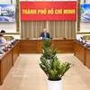 工作会谈场景。图自越通社