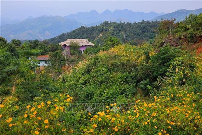 芒村一角。图自越通社 vna-potal-xom-mung-diem-hen-du-lich-cong-dong-moi-vung-muong-thang-phu-tho-stand-2.jpg