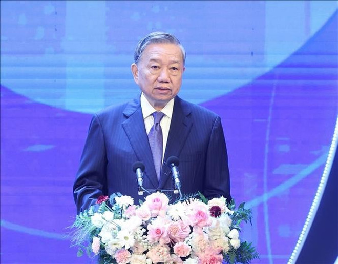 苏林总书记发表讲话。图自越通社 tong-bi-thu-to-lam.jpg