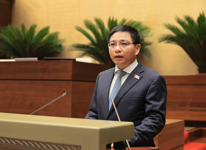 财政部长阮文胜在会议上发言。图自越通社 ve-du-thao-luat-quan-ly-va-dau-tu-von-nha-nuoc-tai-doanh-nghiep-8028568.jpg