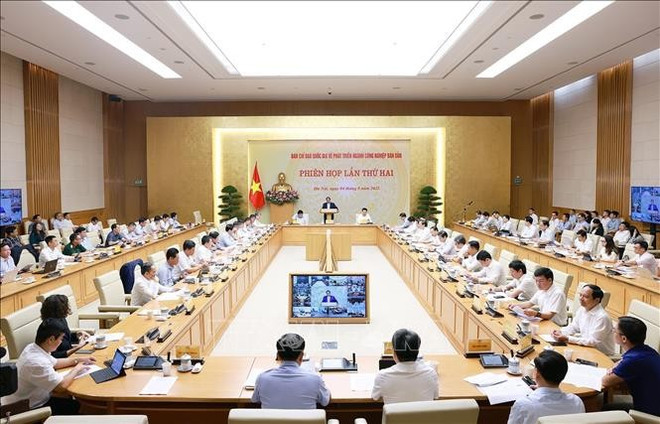 会议现场。图自越通社 dao-quoc-gia-ve-phat-trien-nganh-cong-nghiep-ban-dan-stand-1.jpg