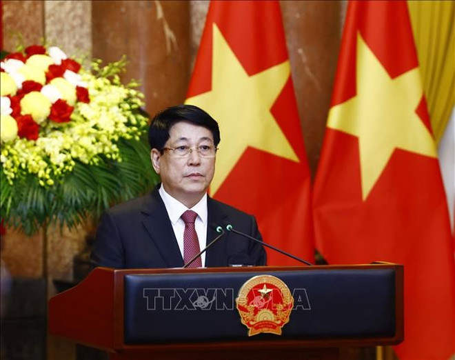 越南国家主席梁强发言。图自越通社 ctn-luong-cuong-17032025-01.jpg