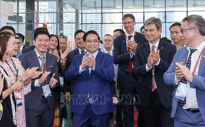 越南政府总理范明政出席国际货运代理协会联合会(FIATA)2025年世界大会。图自越通社 pham-minh-chinh.jpg