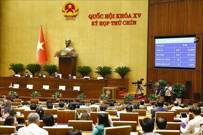 十五届国会九次会议场景。图自越通社 kinh-te-tu-nhan-30525-10.jpg