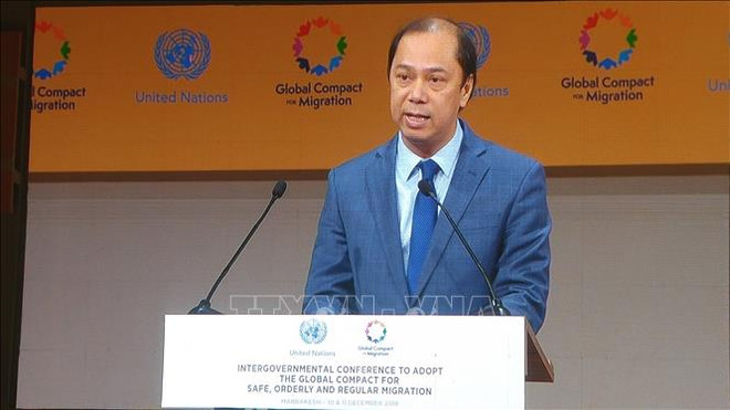 越南代表出席政府间会议 通过联合国《全球移民契约》 ảnh 2