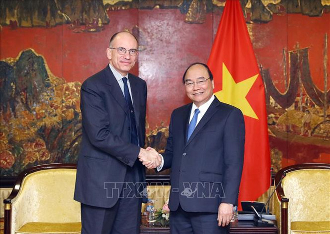 阮春福总理会见意大利-东盟协会主席恩里克·莱塔 ảnh 1