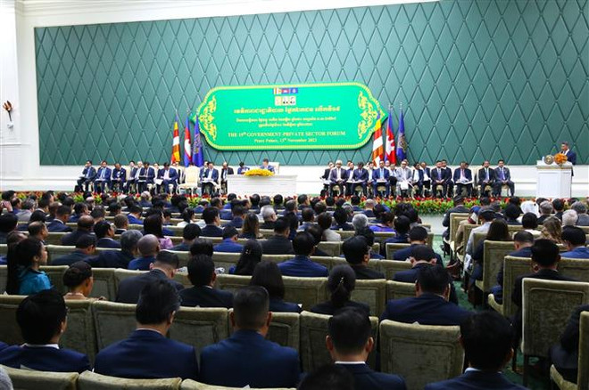 柬埔寨举行第19次政府与私营部门论坛 ảnh 1