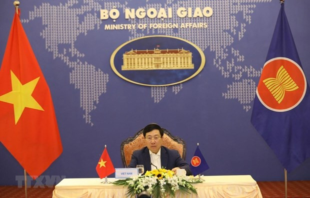 政府副总理兼外长范平明以视频形式出席东盟外长非正式会议 ảnh 1 政府副总理兼外长范平明以视频形式出席东盟外长非正式会议 ảnh 1