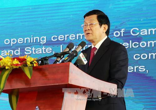 张晋创主席出席庆和省金兰国际港开港仪式 ảnh 2 张晋创主席出席庆和省金兰国际港开港仪式 ảnh 2