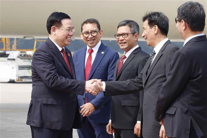 越南国会主席王廷惠抵达雅加达 开始对印尼的正式访问之旅 ảnh 2  越南国会主席王廷惠抵达雅加达 开始对印尼的正式访问之旅 ảnh 2