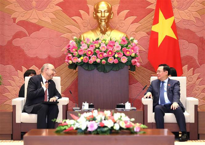 越南国会主席王廷惠会见欧盟驻越南代表团团长和瑞士驻越南大使 ảnh 2 越南国会主席王廷惠会见欧盟驻越南代表团团长和瑞士驻越南大使 ảnh 2