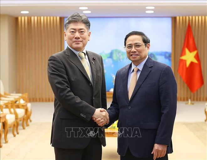 越南政府总理范明政会见日本法务大臣古川祯久 ảnh 1 越南政府总理范明政会见日本法务大臣古川祯久 ảnh 1