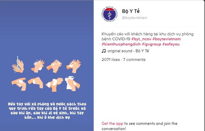 越南卫生部在抖音上开通防疫专号 ảnh 1 越南卫生部在抖音上开通防疫专号 ảnh 1