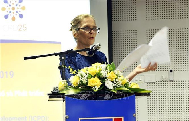 越南内务部向联合国人口基金驻越南首席代表授予纪念章 ảnh 1