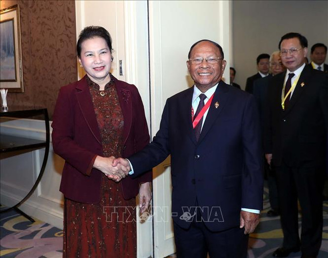 阮氏金银会见柬埔寨国会主席韩桑林 ảnh 1 阮氏金银会见柬埔寨国会主席韩桑林 ảnh 1