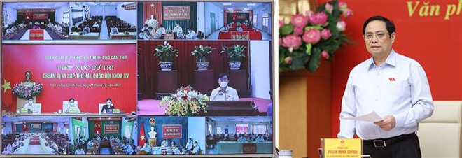 越南政府总理范明政接待芹苴市选民 ảnh 2 越南政府总理范明政接待芹苴市选民 ảnh 2