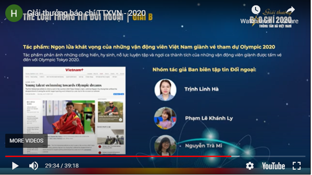 2020年度越通社新闻奖：彰显专业性、凝聚力和责任感 ảnh 2