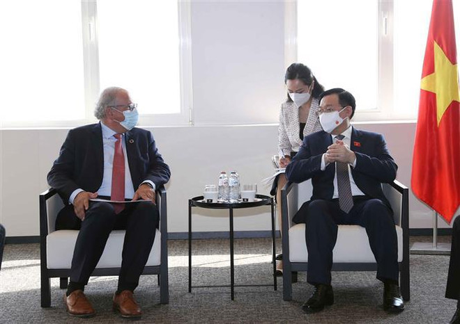 越南国会主席王廷惠会见欧洲各大集团代表 ảnh 1