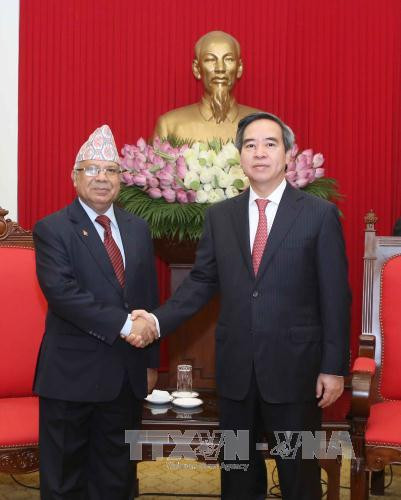 越共中央经济部部长阮文平会见尼泊尔共产党（联合马列）代表团 ảnh 1