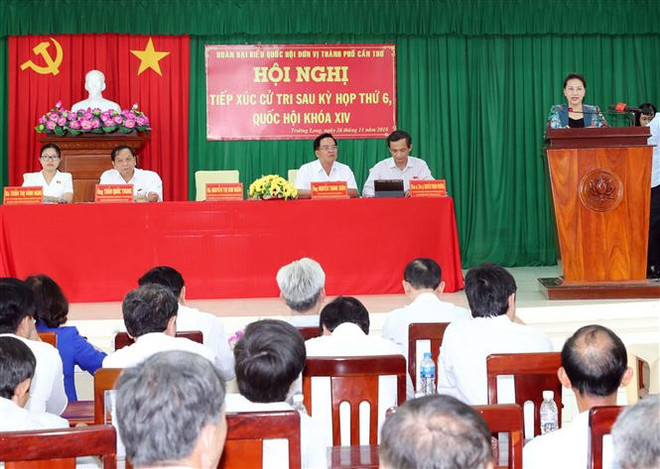 越南国会主席阮氏金银会见芹苴市丰田县选民 ảnh 2