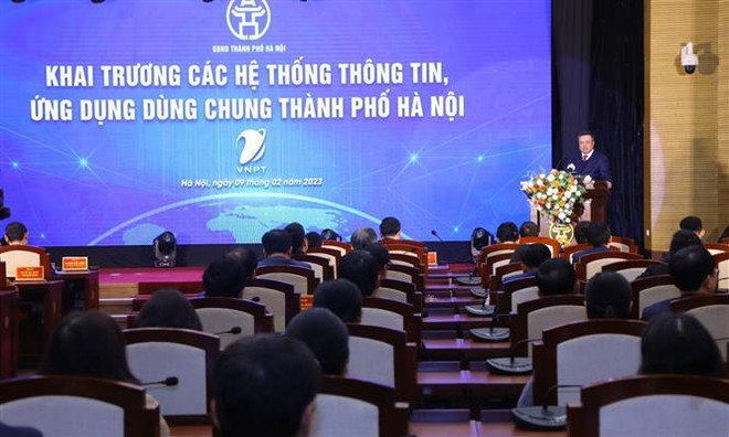 河内市举行全市共享信息系统和应用程序启动仪式 ảnh 2