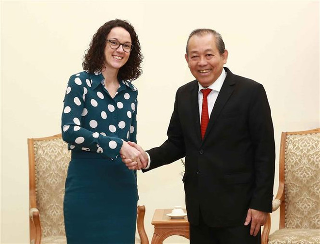 政府常务副总理张和平会见德国黑森州科技与艺术部长安吉拉·多恩 ảnh 1 政府常务副总理张和平会见德国黑森州科技与艺术部长安吉拉·多恩 ảnh 1