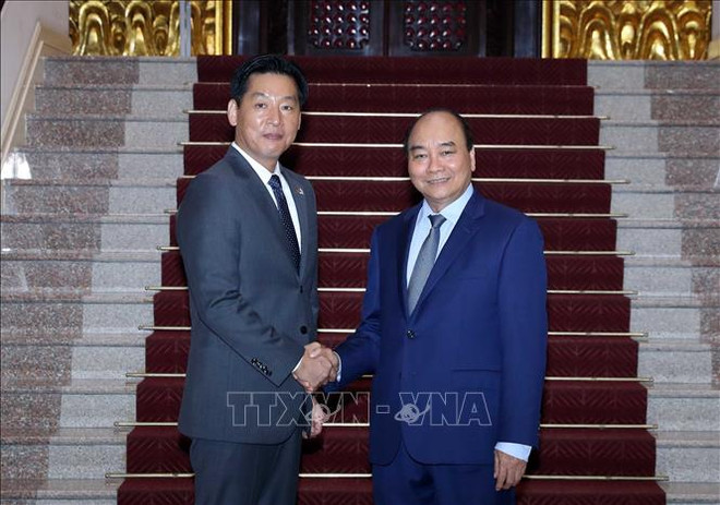 政府总理阮春福会见日本永旺(越南)总经理岩村康嗣 ảnh 1 政府总理阮春福会见日本永旺(越南)总经理岩村康嗣 ảnh 1