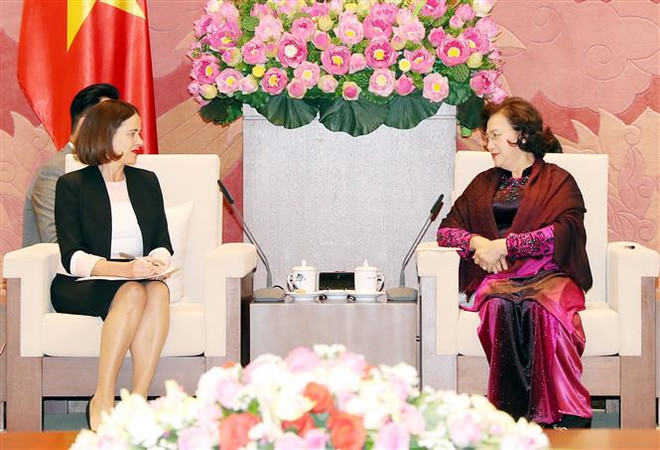 越南国会主席阮氏金银会见澳大利亚驻越南大使罗宾•穆迪 ảnh 2 越南国会主席阮氏金银会见澳大利亚驻越南大使罗宾•穆迪 ảnh 2