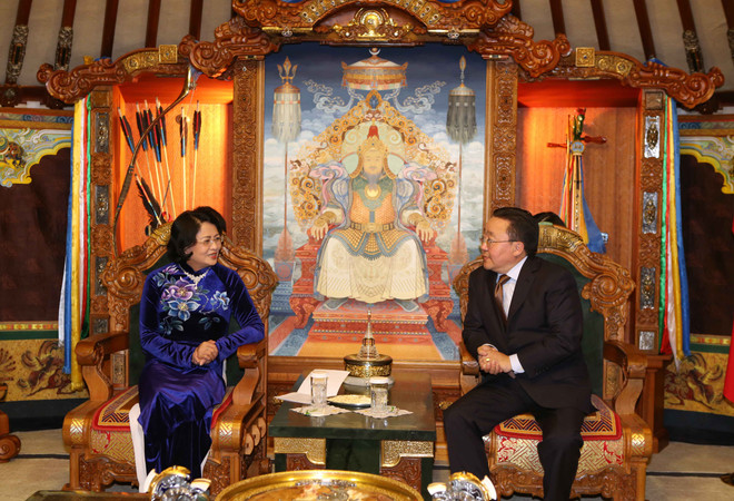 越南国家副主席邓氏玉盛分别会见蒙古国领导人 ảnh 4